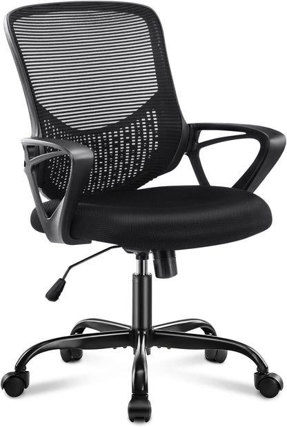 Breathable Mesh Computer Chair, Comfy Swivel Task Chair with Flip-up Armrests and Adjustable Height Desk Chair