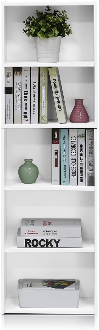 Vintage Home and Office Bookcase / Book Storage , 5-Tier, White