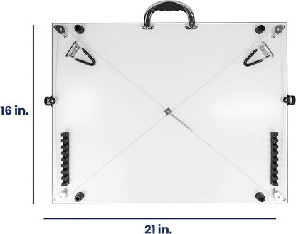 Drafting Table with Top Drawing Board with Parallel Bar, White, 16 inches by 21 inches