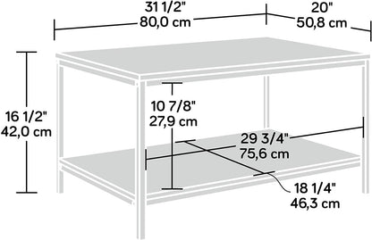 Metal frame with Wooden Top North Avenue Coffee Table, Charter Oak finish